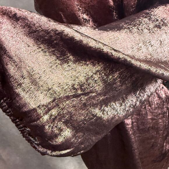 Lane Bryant Illusion NWT Plus Size Shimmer Ruched Tunic Top 22/24 Metallic Rose - Picture 8 of 11